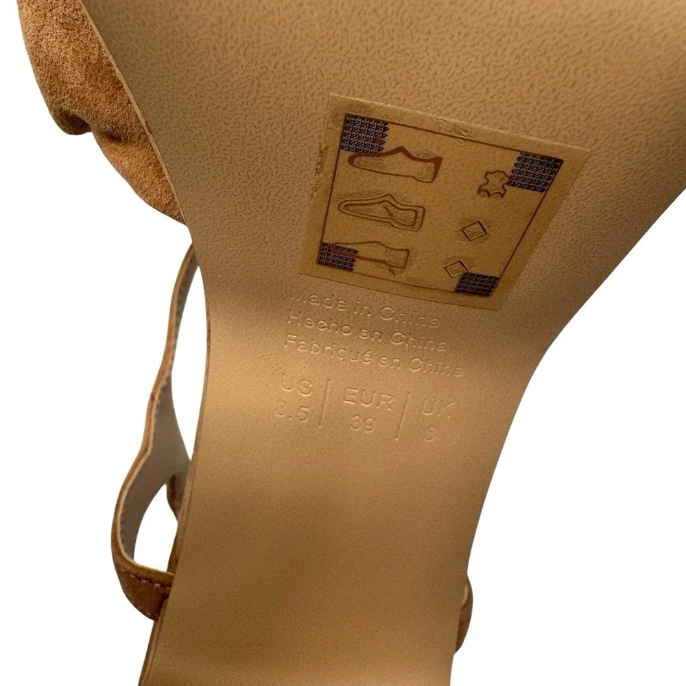 Draper James Paloma Platform Heel Tan Sandal Suede Size 8.5 Heels‎ 90s Y2K